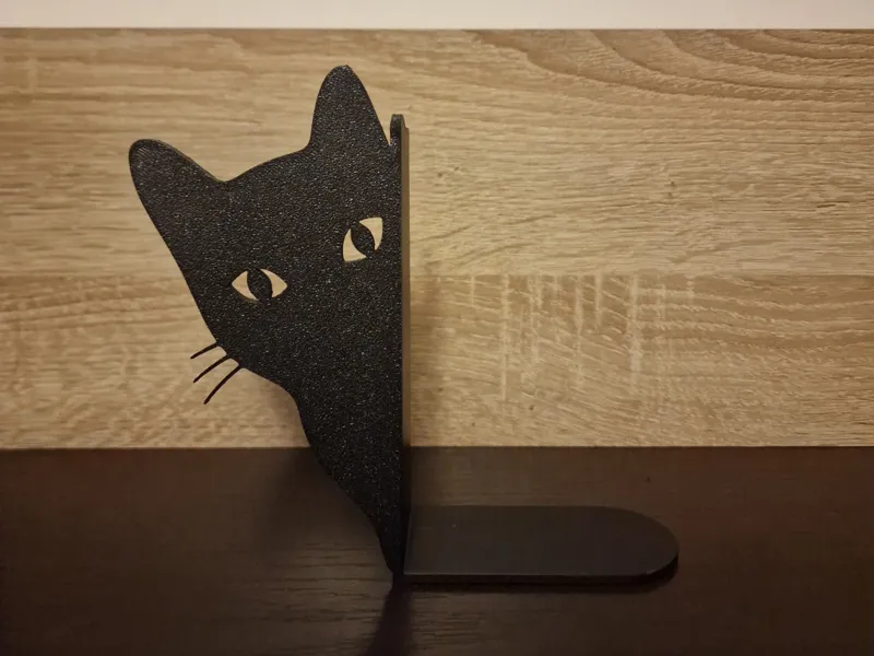 Cat peeking bookend