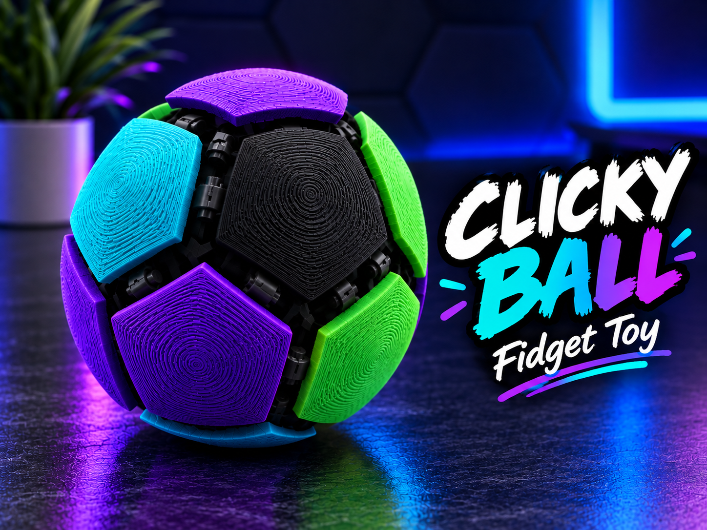 Clicker Ball 12+ clickers 3D model