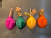 Lot de 4 mini-vases magnétiques côtelés — photo 2