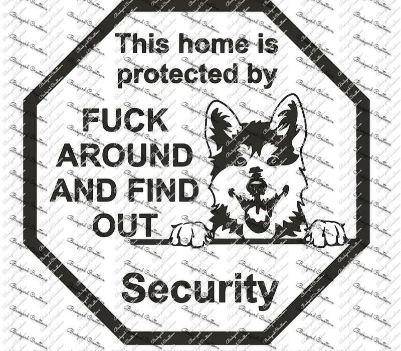 Akita FAFO Security Fence Sign 