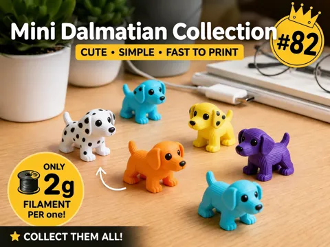 Objeto manipulable: Mini Dalmatian Fidget - Micro Zoo — referencia de MakerWorld
