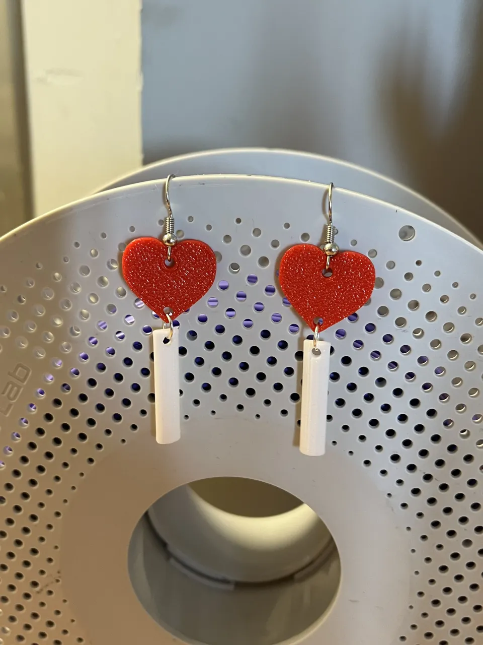 heart lollipop earrings view 2