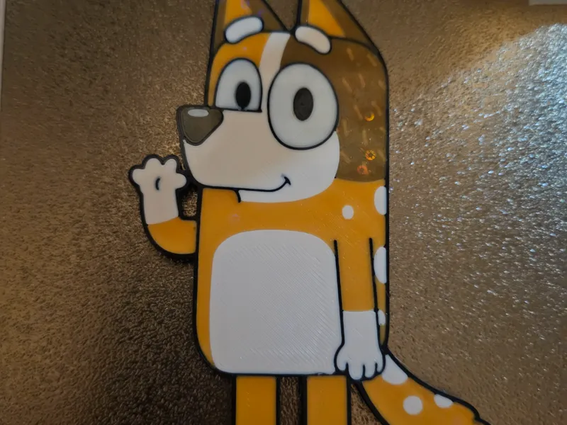 Waiving Chili Bluey character Four Color AMS Ready