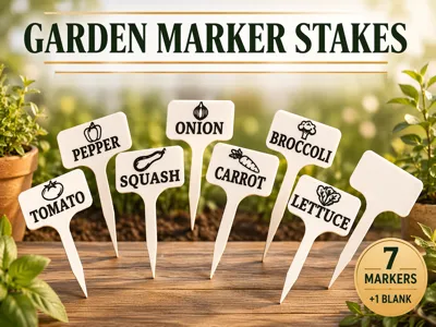 Garden Marker Stakes - 8 Pack, Plant Tags Set 1