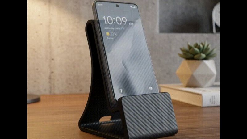 Elegant Phone Stand with Carbon Design