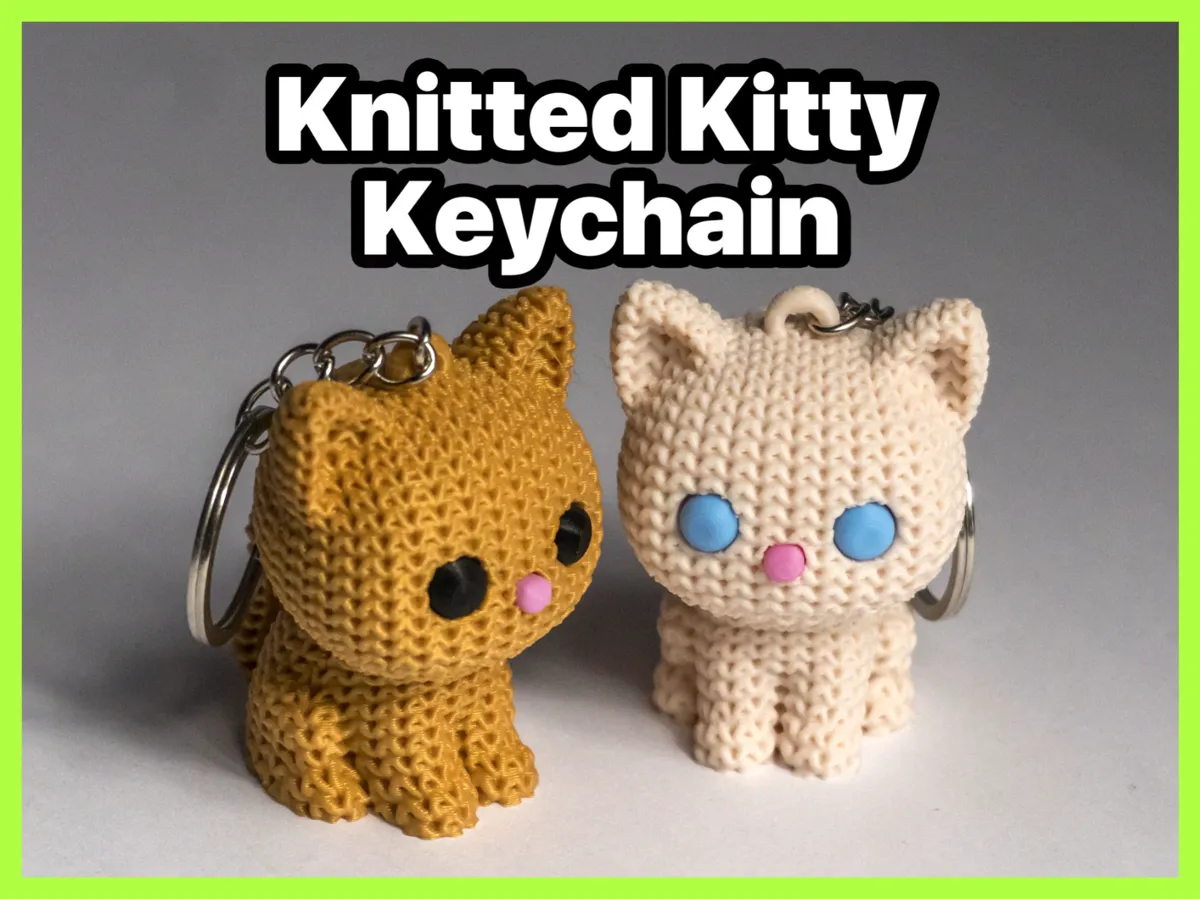 Knitted Kitty Keychain - No AMS by MM 3D Lab MakerWorld: Download Free 3D Models - 3D model önizlemesi