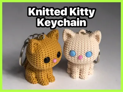 Knitted Kitty Keychain - No AMS