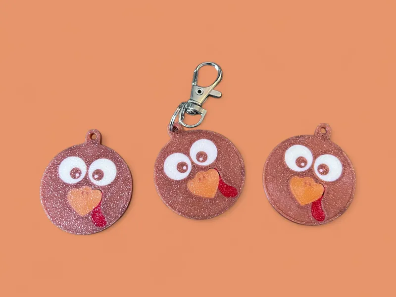 Derpy Turkey Keychain