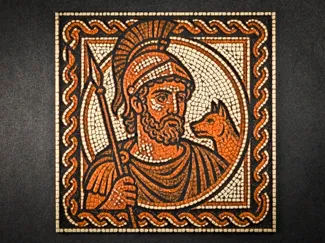 Roman God Mosaic - Mars
