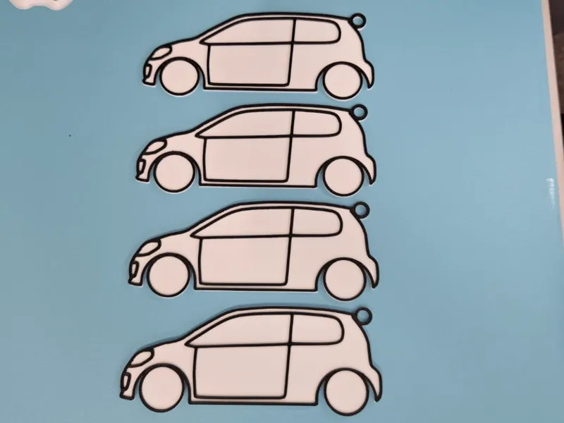 Volkswagen VW UP Keychain Sketch Comic Look