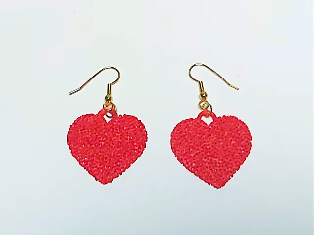Textured heart earrings