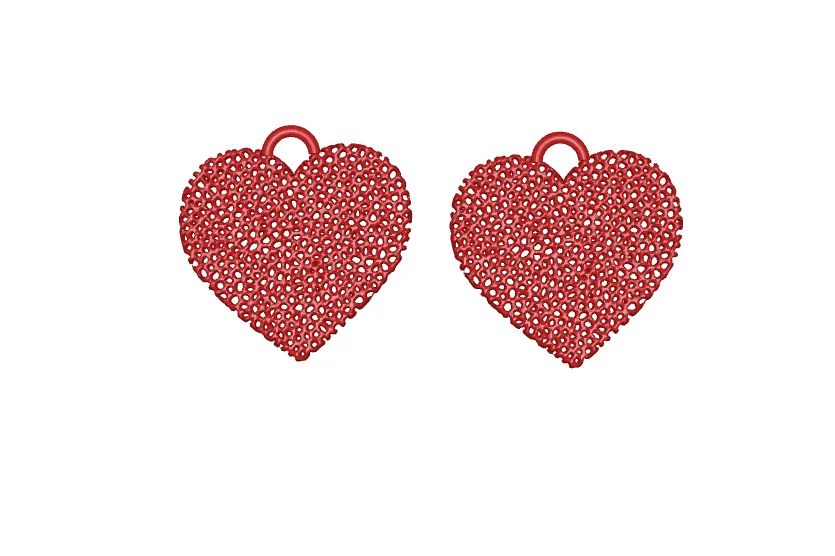 Textured heart earrings view 2