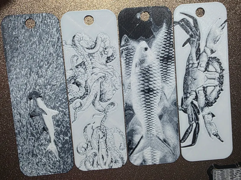 Ocean Creatures Hueforge Bookmark Set of 4