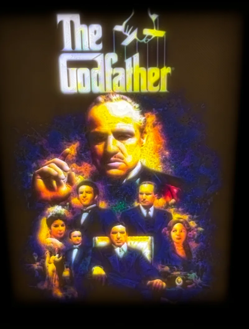 CMYK The Godfather Lithophane Movie Poster