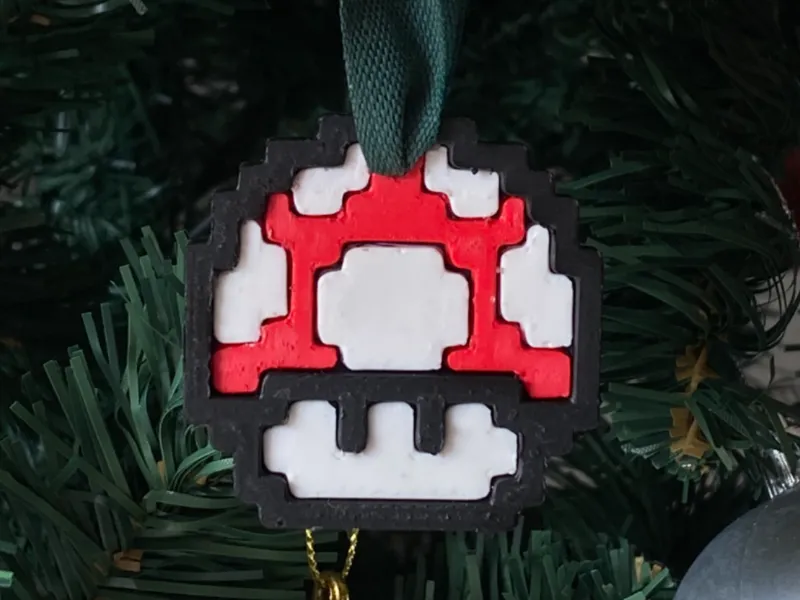 2/9 Retro 8Bit Xmas Tree 1UP Pixel Holiday Charm