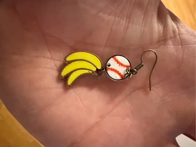 Baseball and Bananas Earrings