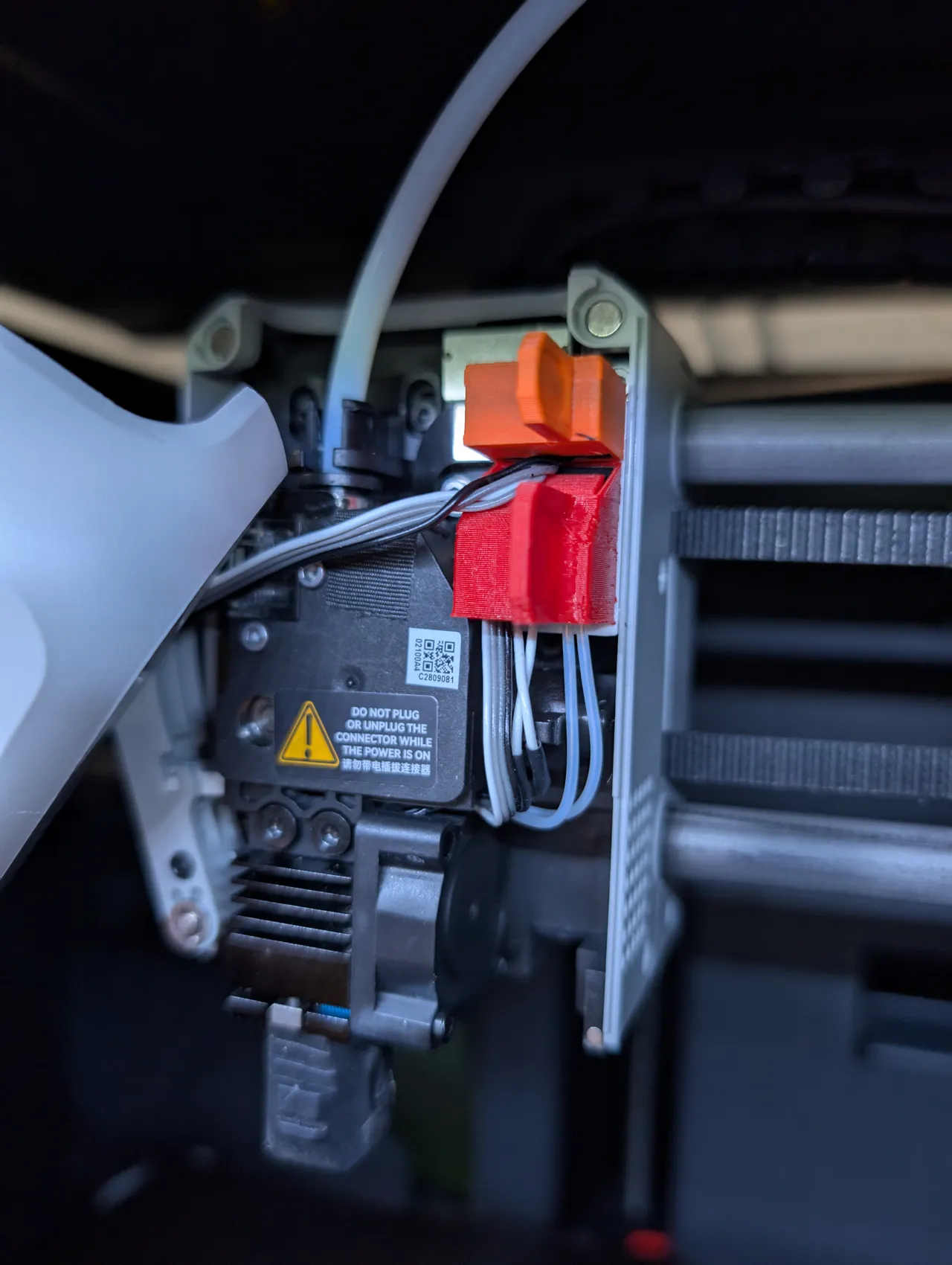 P1S, X1E hotend cable guide | quick swap plug view 4