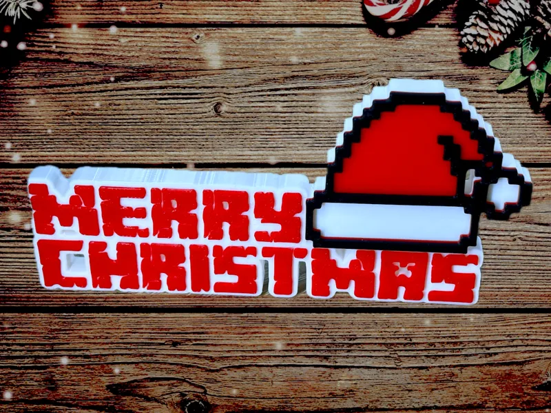 MINECRAFT Merry Christmas Ornament Sign decor