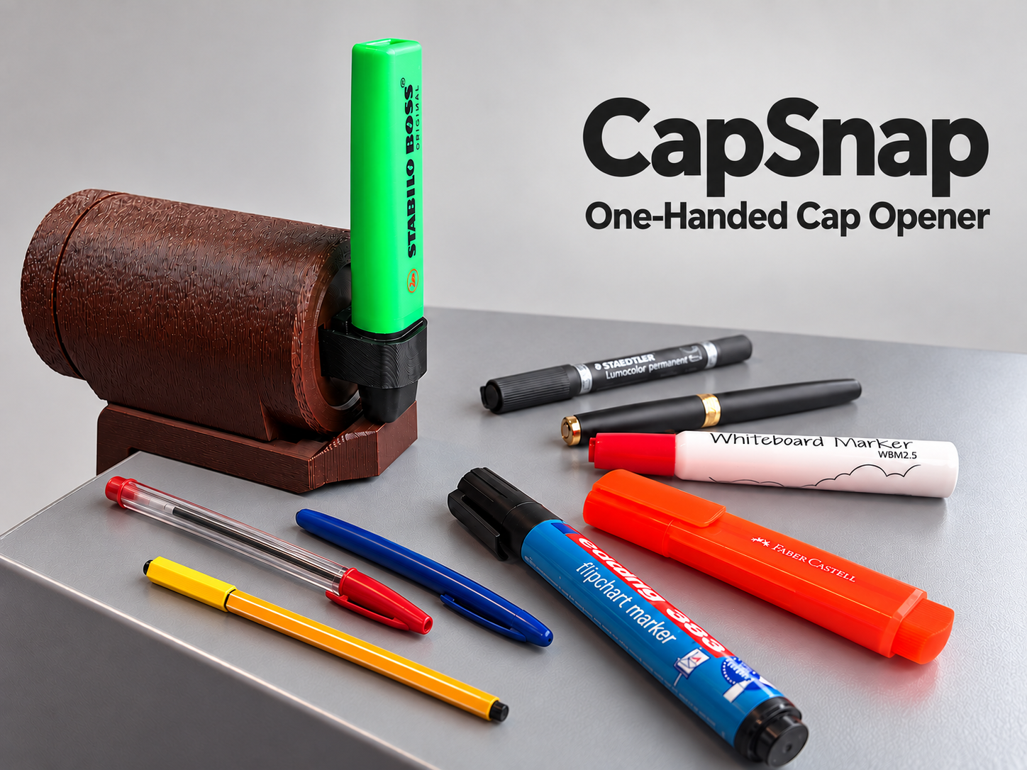 CapSnap - Adjustable One-Handed Cap Opener 3D model