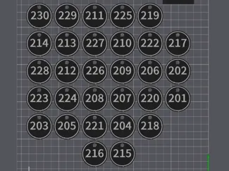 number key tags 201-260