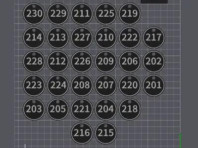 number key tags 201-260