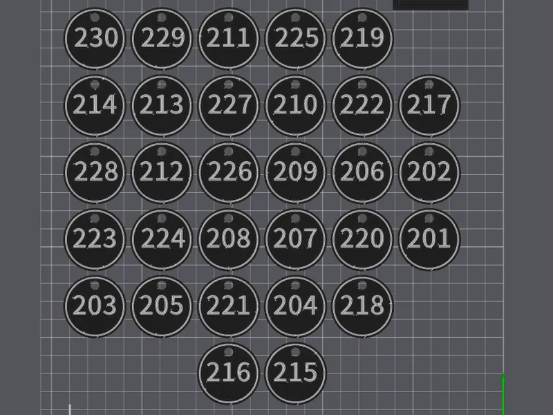 number key tags 201-260