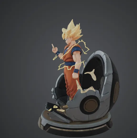modelo 3D de estatua de goku - Modelo de impresión 3D gratuito - MakerWorld