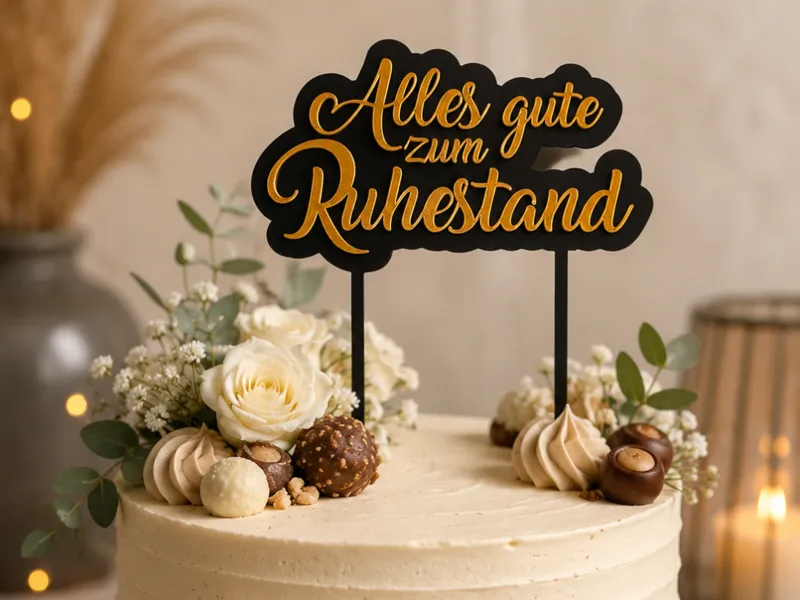 Cake Topper, Torten Topper "Rente, Ruhestand"