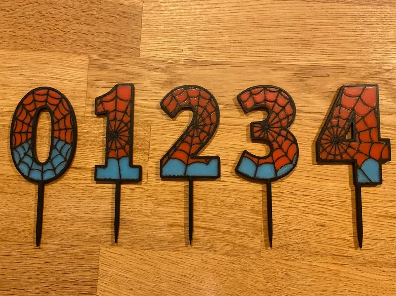 SpiderMan Zahlen Cake Topper 0–9 Tortenstecker Set