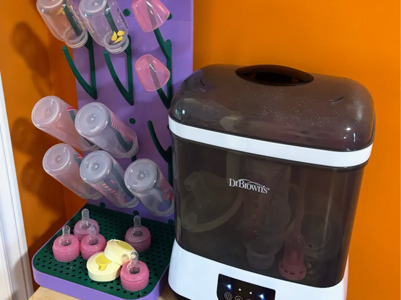 Baby Bottle Drying Rack with Drip Tray and Basket