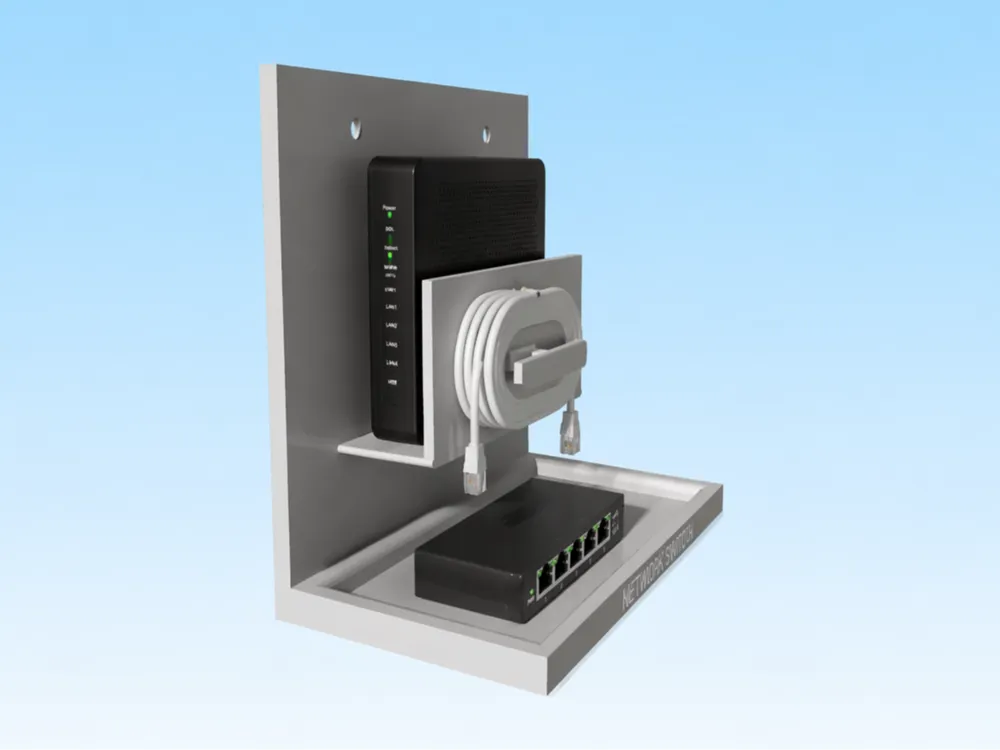 Modem Wall bracket (Modem,Router ve Organizer) - Free 3D Print Model ...