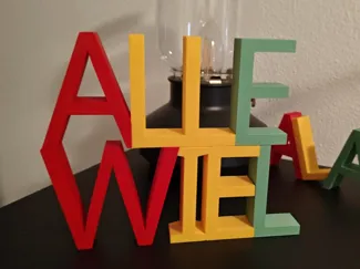 Allewiel letters carnaval decoration