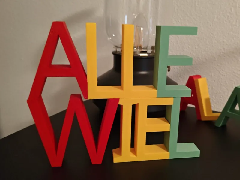 Allewiel letters carnaval decoration