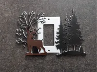 Cache-interrupteur double — cerf — photo 1