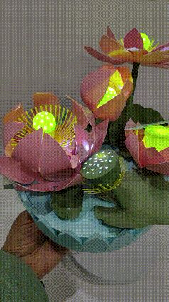 机械开合荷花灯（可抽拉开合，可旋转开合）