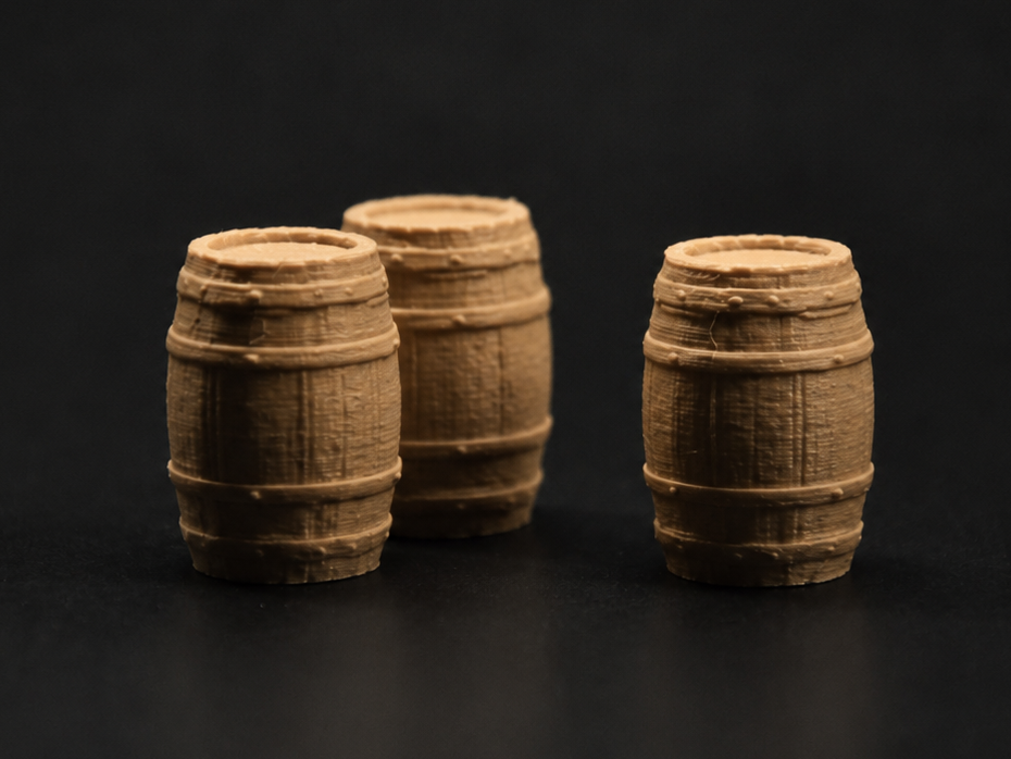 Realistic Wooden Barrel - DND Miniature Terrain