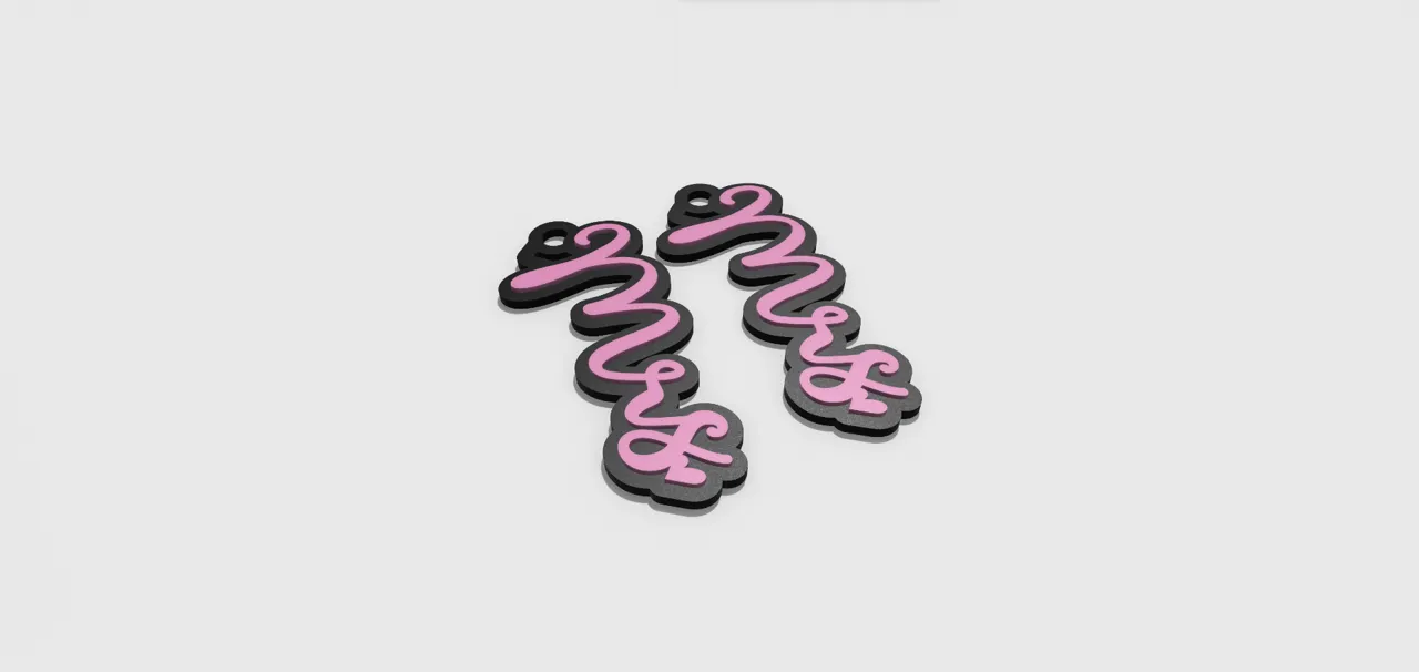 Mrs. Earrings or Keychain - AMS or Single Color view 3