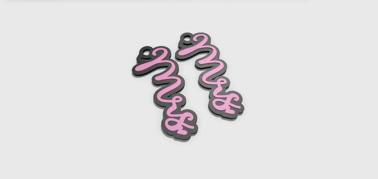 Mrs. Earrings or Keychain - AMS or Single Color view 2