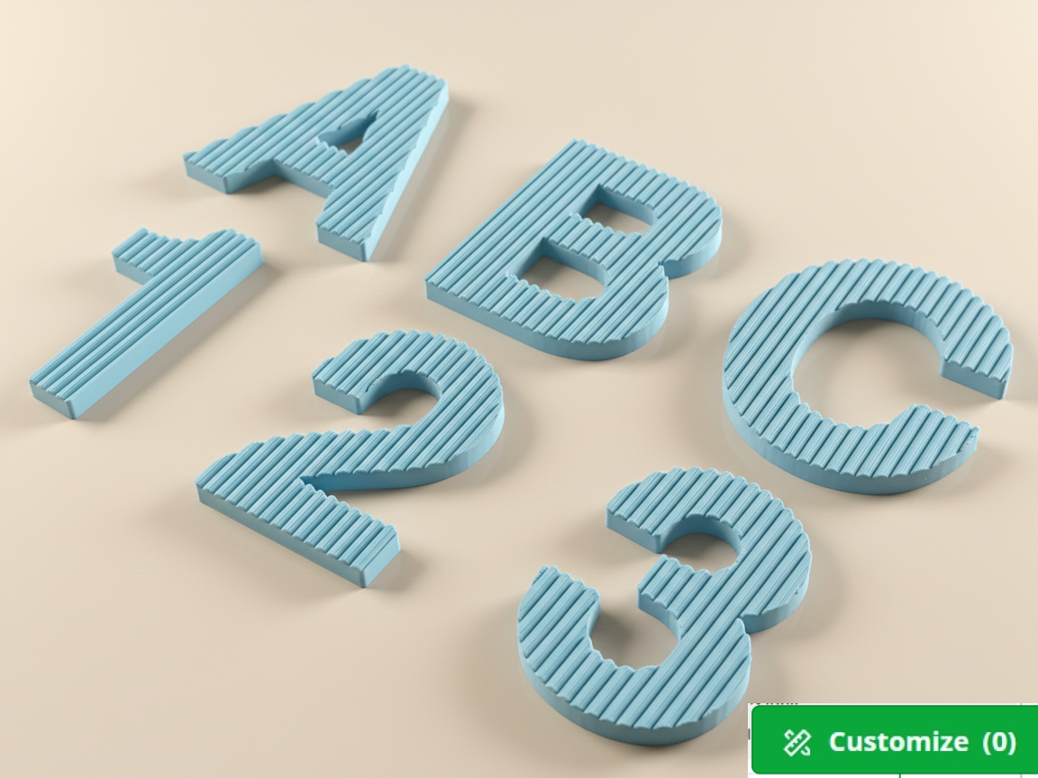 Ribbed Signage Pro: Customizable Letters & Numbers