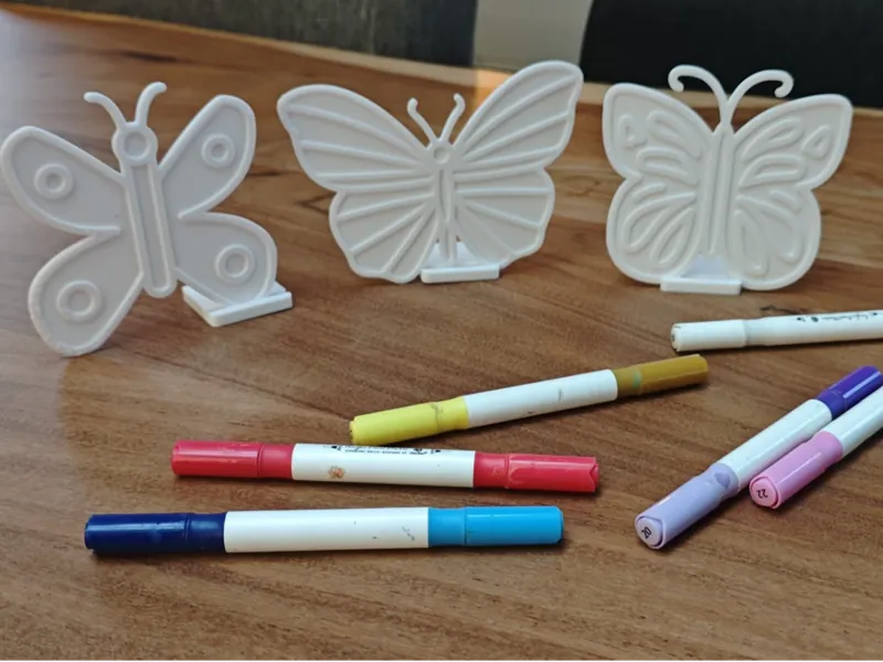 Butterfly coloring plate with stand (Set 2)