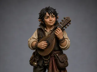 Halfling Bard DnD Mini no supports needed