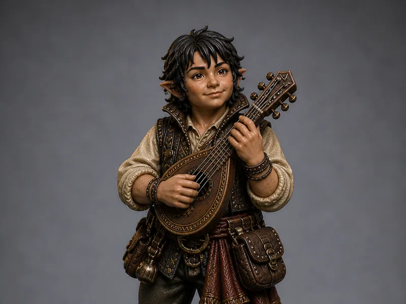 Halfling Bard DnD Mini no supports needed