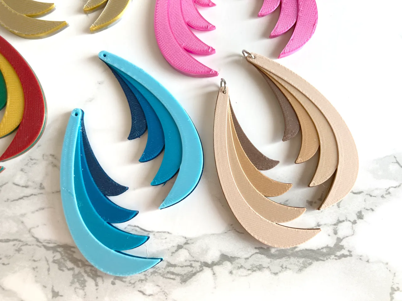Abstract Stylized Feather Swoop Earrings view 2