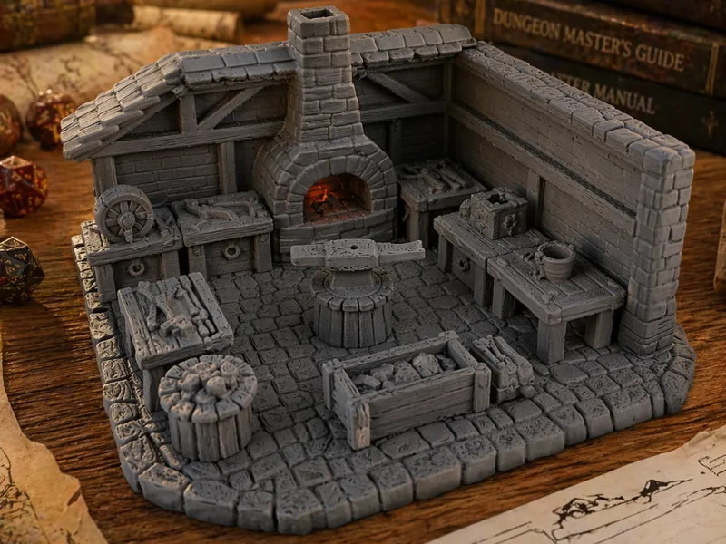Medieval Blacksmith Forge – RPG Miniature Terrain