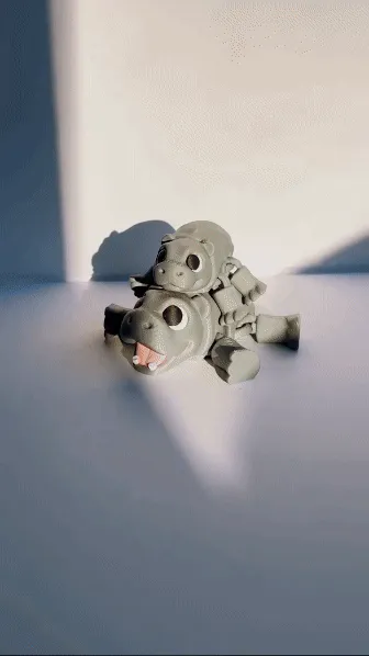 Baby Hippo Flexi -MooDeng Inspired Fidget by sugarpaws3d MakerWorld: Download Free 3D Models - 3D model önizlemesi