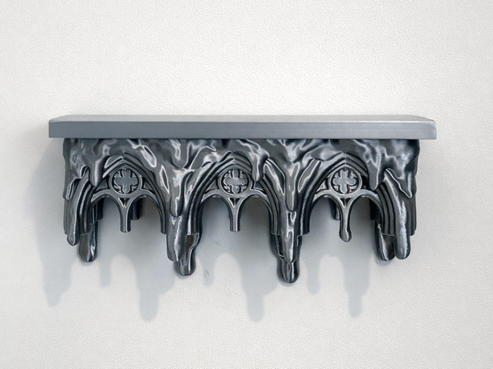 Molten Cathedral Shelf | Gothic Drip Wall Display