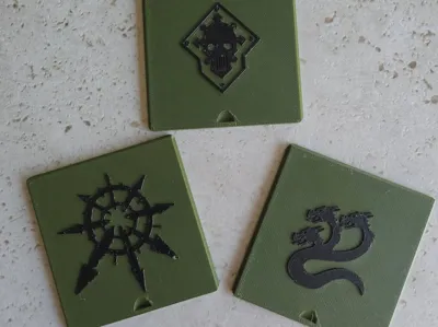 Dice Box & War Hammer 40K Chaos Faction Lids