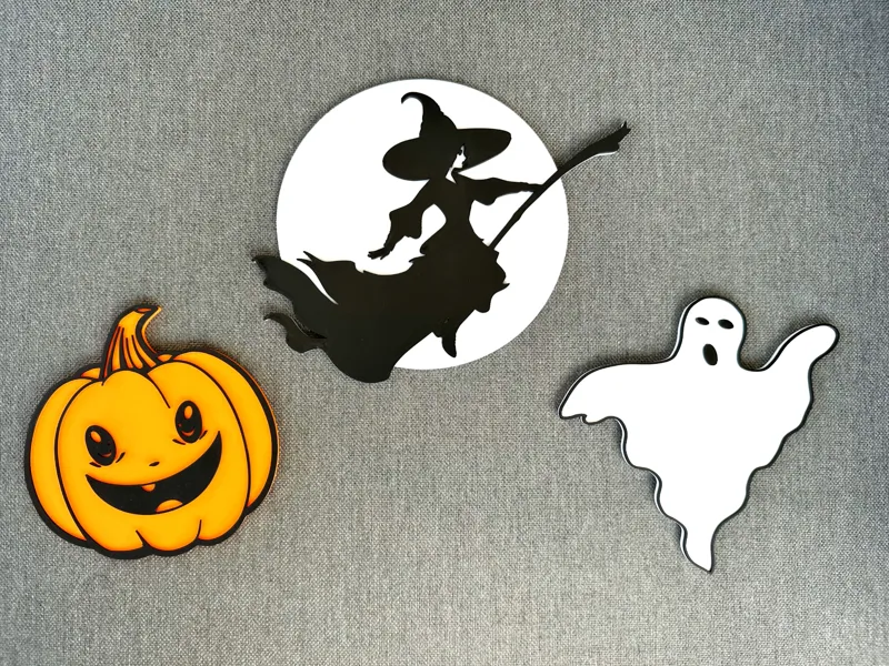 Halloween 2D Decoration - Witch, Ghost, Cute Pumpkin