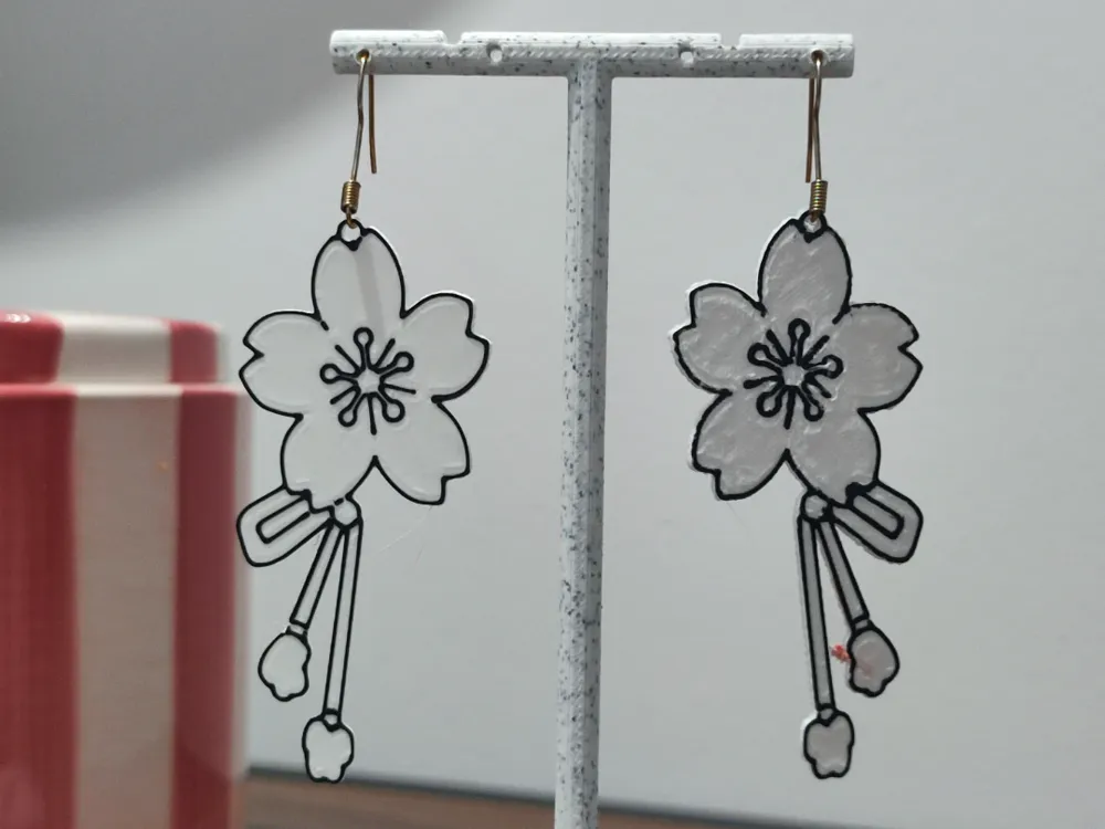 Pendientes: Aretes Brisa de Sakura. Referencia del modelo original.