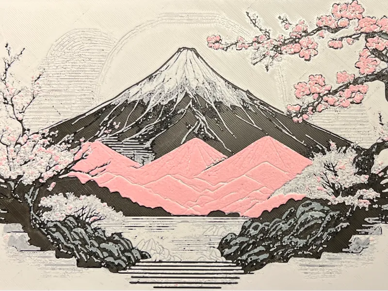 Japanese inspired hueforge scene